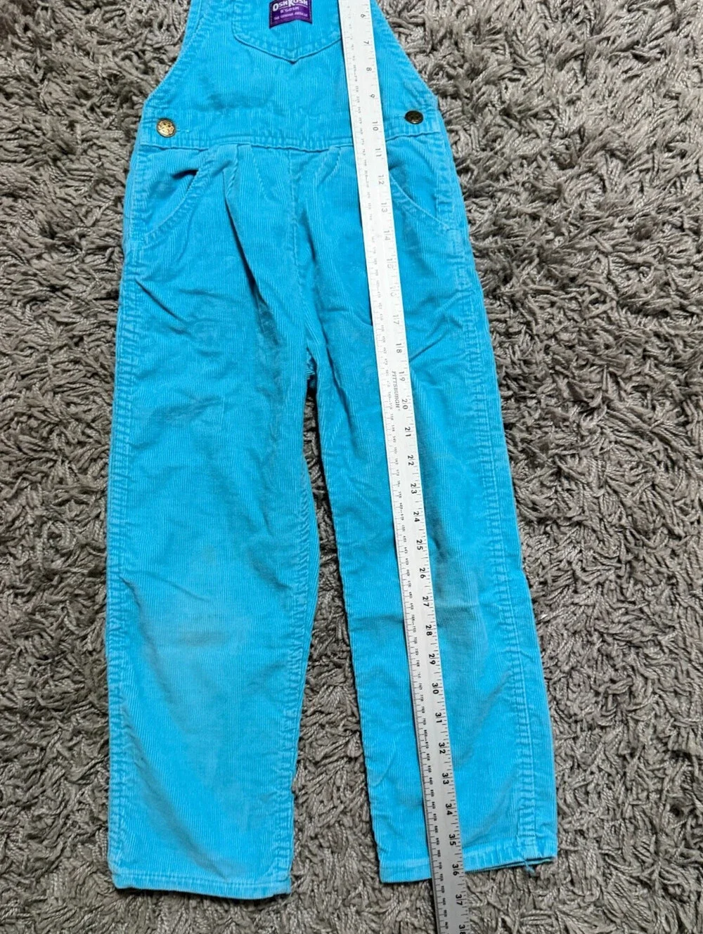 Vintage Osh Kosh B'Gosh Light Blue Corduroy Overalls  Size 6T made in USA